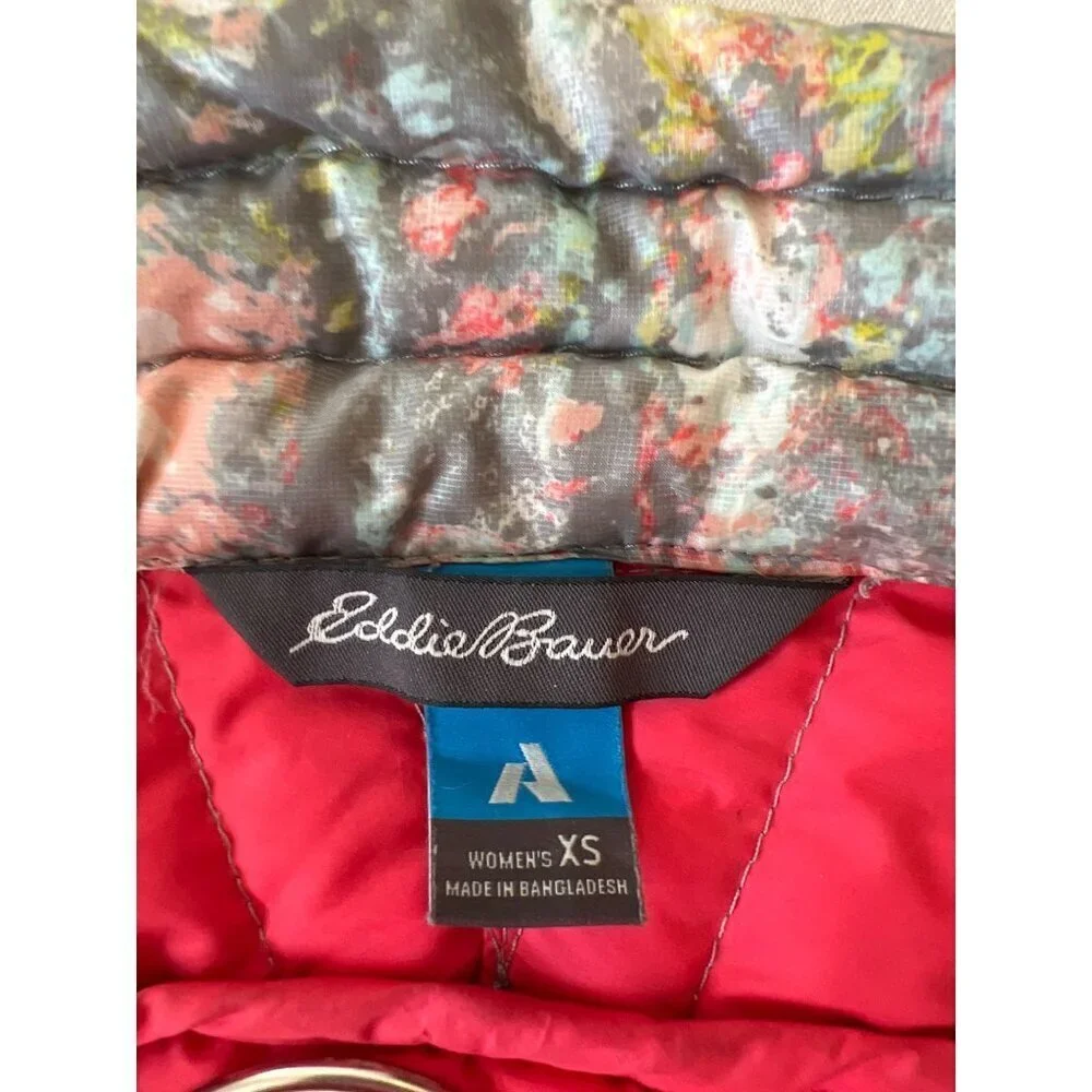 Eddie Bauer Womens Size XS Zip Jacket Storm 800 Quilted Goose Down Bright‎ Camo